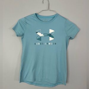 Under Armour Girls Short Sleeve T shirt. Girls Large. Light Blue